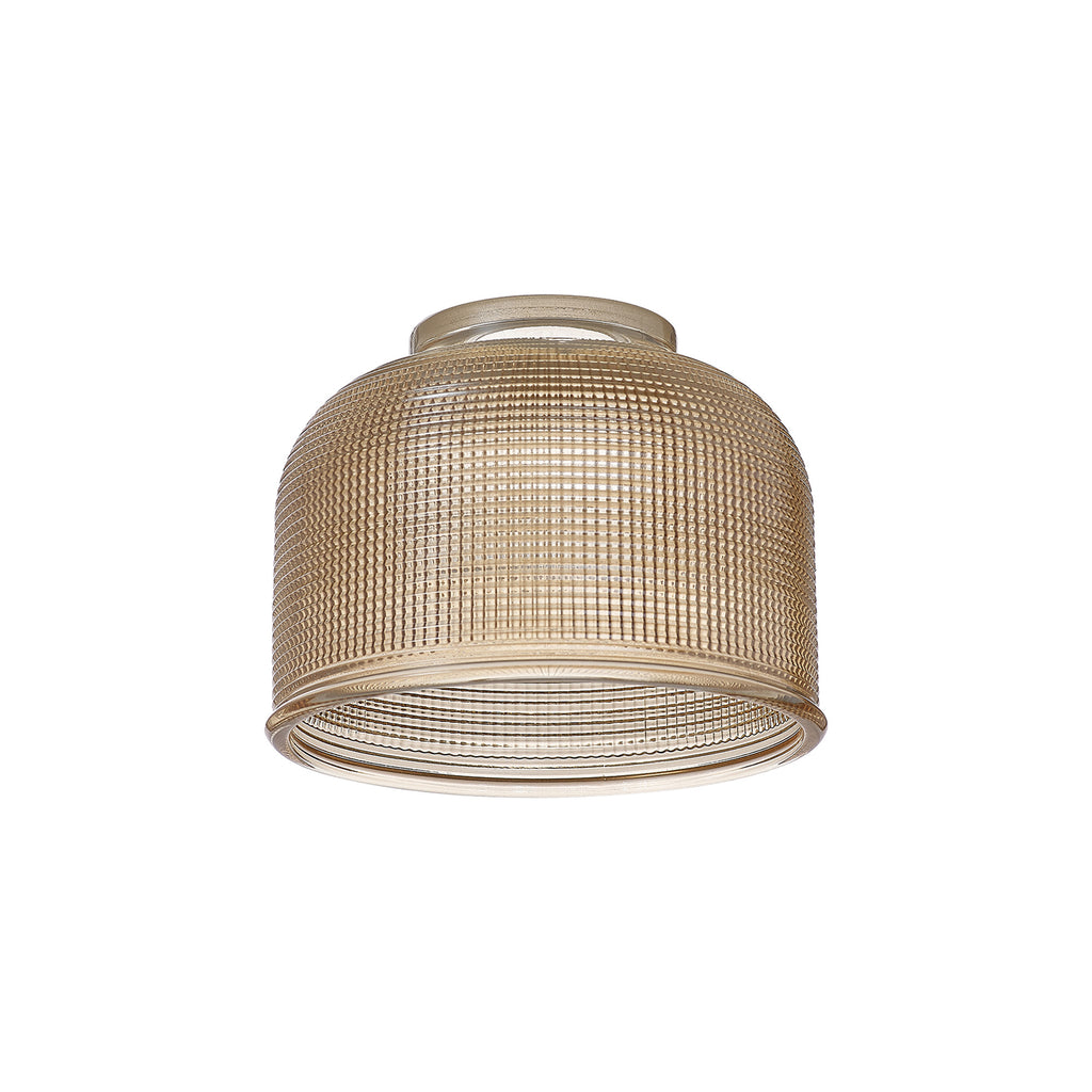 Sledmere 14.5x11cm Prismatic Dome Glass Shade With Flat Edge - 10 Colours