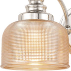 Polished Nickel Sledmere Double Wall Light, Switched, 2 x E27, Glass Shade