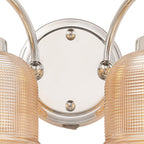 Polished Nickel Sledmere Double Wall Light, Switched, 2 x E27, Glass Shade