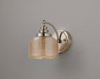 Satin Nickel Sledmere Single Wall Light, Switched, 1 x E27, Glass Shade