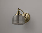 Antique Brass Sledmere Single Wall Light, Switched, 1 x E27, Glass Shade