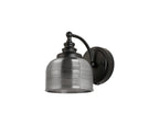 Matt Black Sledmere Single Wall Light, Switched, 1 x E27, Glass Shade