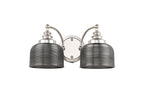 Polished Nickel Sledmere Double Wall Light, Switched, 2 x E27, Glass Shade