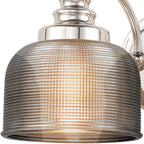 Polished Nickel Sledmere Double Wall Light, Switched, 2 x E27, Glass Shade