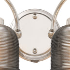 Polished Nickel Sledmere Double Wall Light, Switched, 2 x E27, Glass Shade