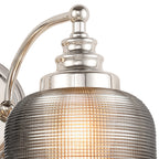 Polished Nickel Sledmere Double Wall Light, Switched, 2 x E27, Glass Shade