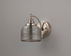 Satin Nickel Sledmere Single Wall Light, Switched, 1 x E27, Glass Shade
