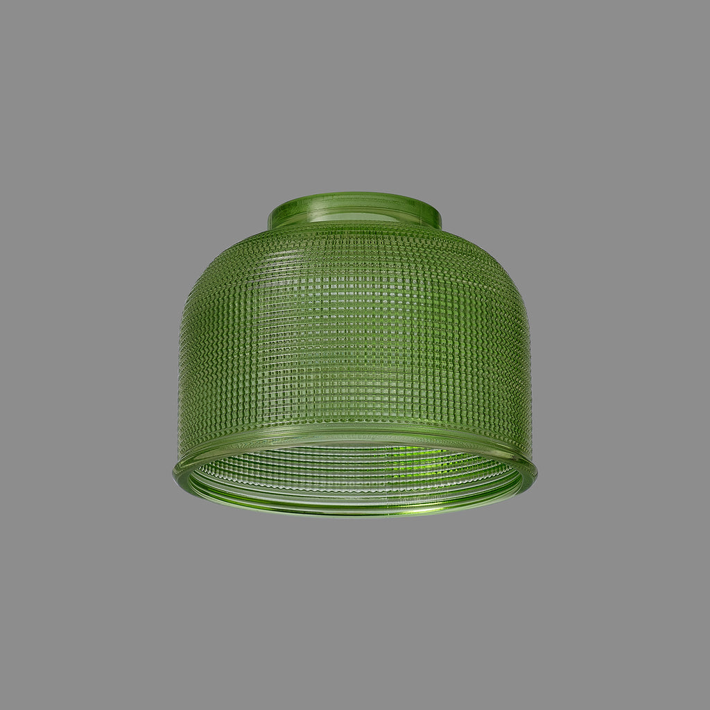 Sledmere 14.5x11cm Prismatic Dome Glass Shade With Flat Edge - 10 Colours