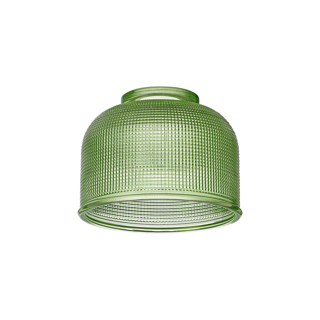 Sledmere 14.5x11cm Prismatic Dome Glass Shade With Flat Edge - 10 Colours