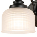 Matt Black Sledmere Single Wall Light, Switched, 1 x E27, Glass Shade