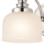 Polished Nickel Sledmere Single Wall Light, Switched, 1 x E27, Glass Shade