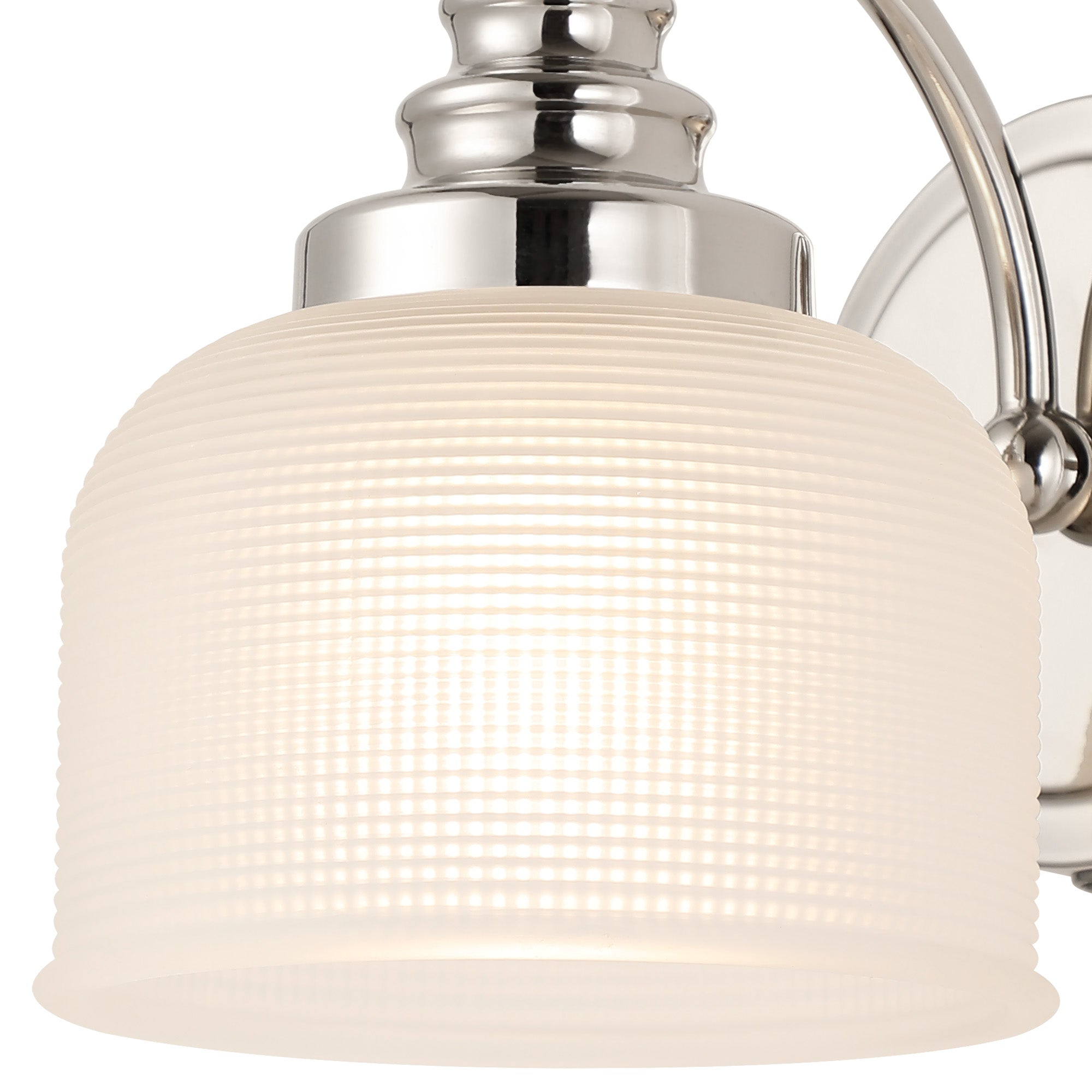 Polished Nickel Sledmere Single Wall Light, Switched, 1 x E27, Glass Shade