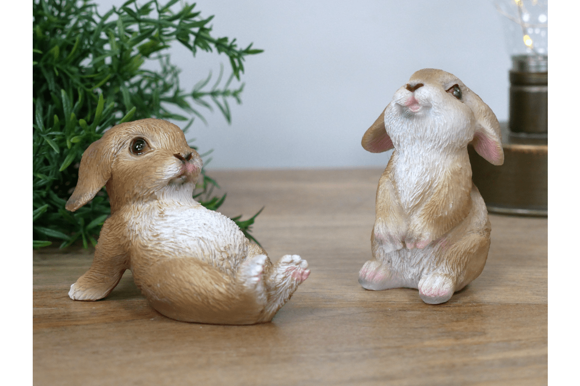 Luminosity Designs - Small Playful Bunny Rabbit Ornaments - 2 Designs Available - Luminosity Designs Ltd