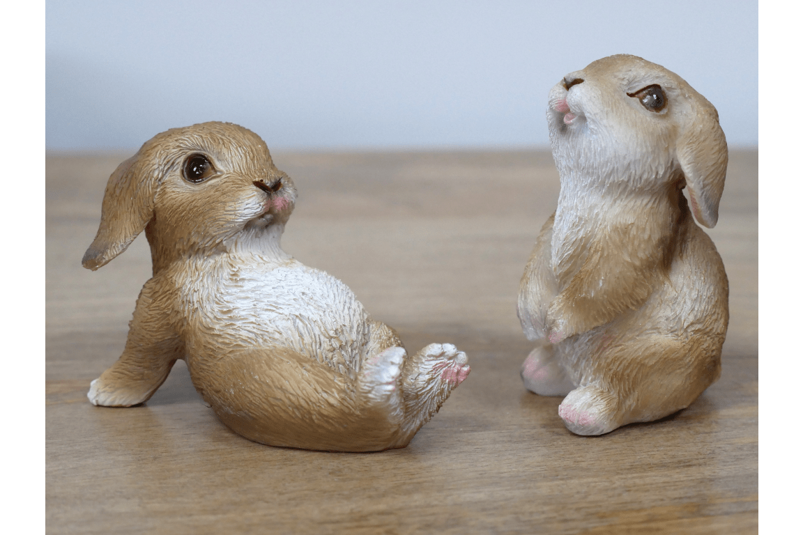 Luminosity Designs - Small Playful Bunny Rabbit Ornaments - 2 Designs Available - Luminosity Designs Ltd