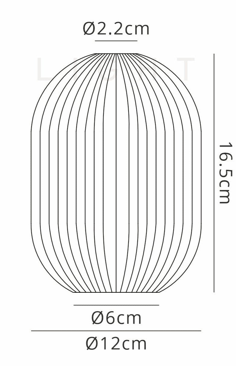 Luminosity Designs - Small Tubular Almond Baron Ribbed Glass Shades - Luminosity Designs Ltd