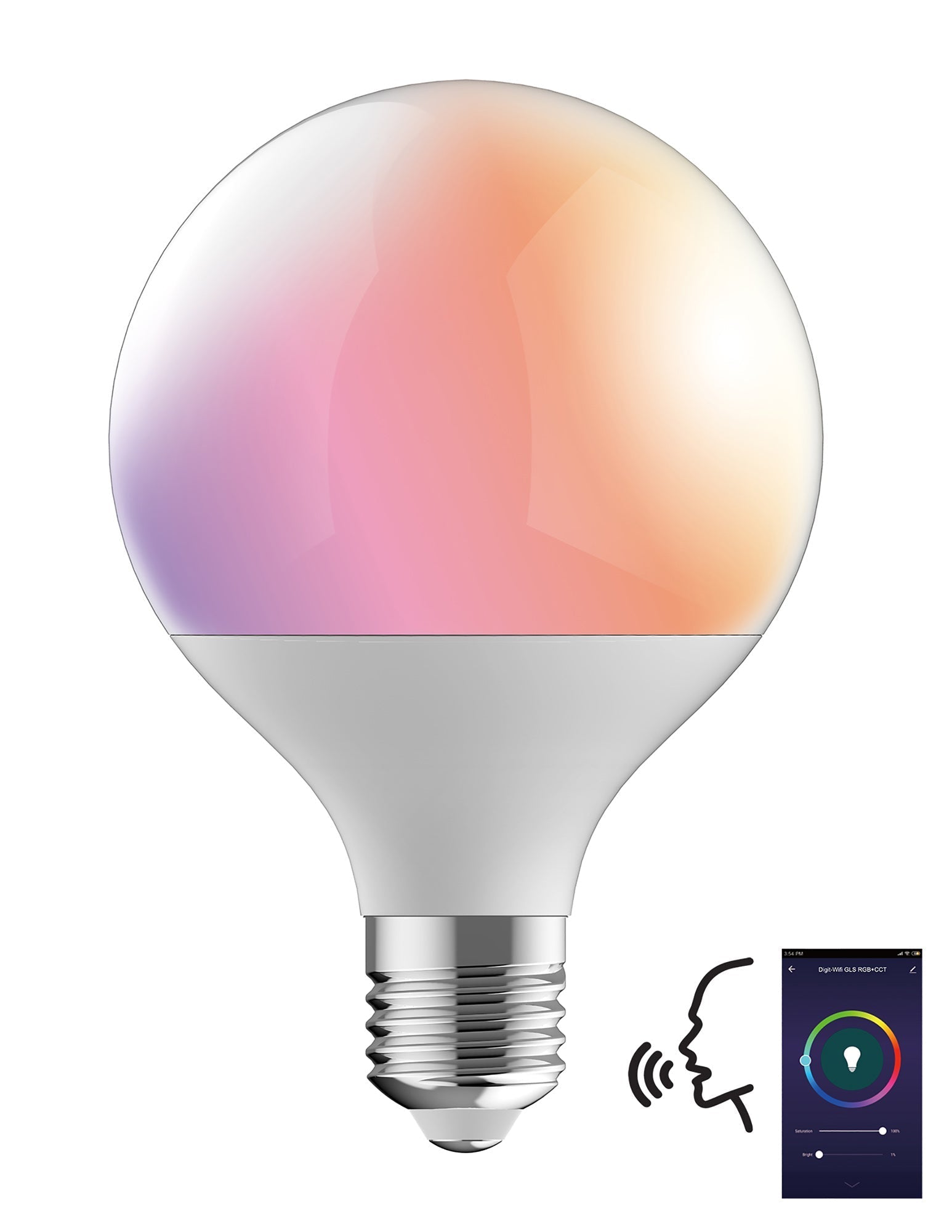 Luxram - SMART LED ES E27 RGB Globe - 15w 120mm - Luminosity Designs Ltd