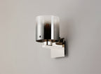 Fae Polished Nickel Framed Switched Wall Light With Tubular Glass. 1x E27