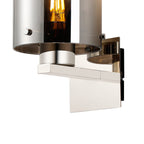 Fae Polished Nickel Framed Switched Wall Light With Tubular Glass. 1x E27