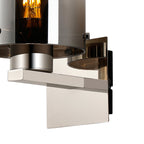 Fae Polished Nickel Framed Switched Wall Light With Tubular Glass. 1x E27