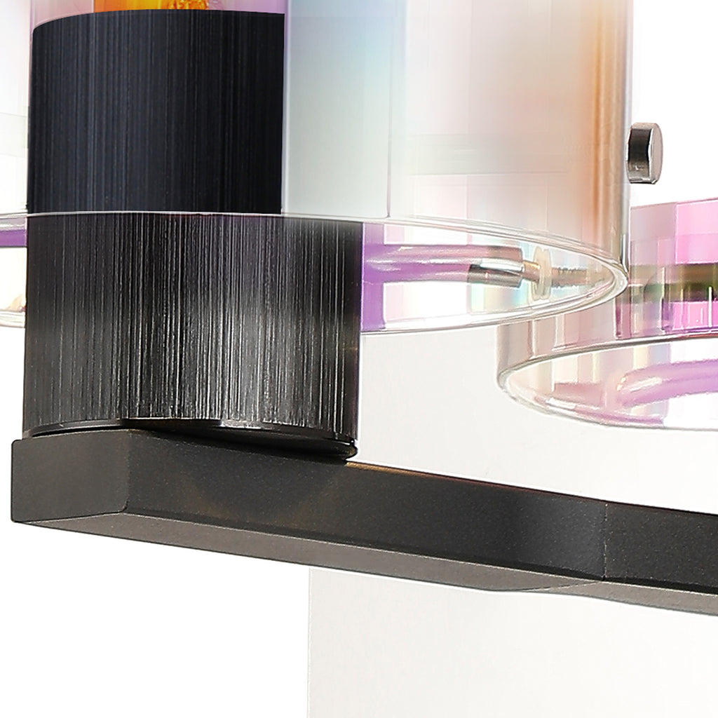 Fae Black Framed Switched Wall Light With Tubular Glass. 1x E27