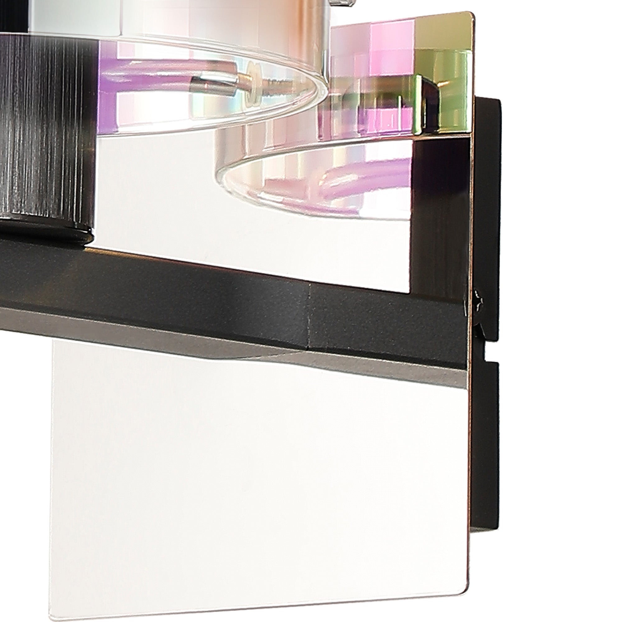 Fae Black Framed Switched Wall Light With Tubular Glass. 1x E27