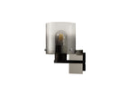 Fae Black Framed Switched Wall Light With Tubular Glass. 1x E27