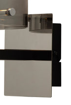 Fae Black Framed Switched Wall Light With Tubular Glass. 1x E27