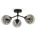 lse - Smoky Aria Black 3 Way Flush Ceiling Light with Smoked Glass Shades - Luminosity Designs Ltd