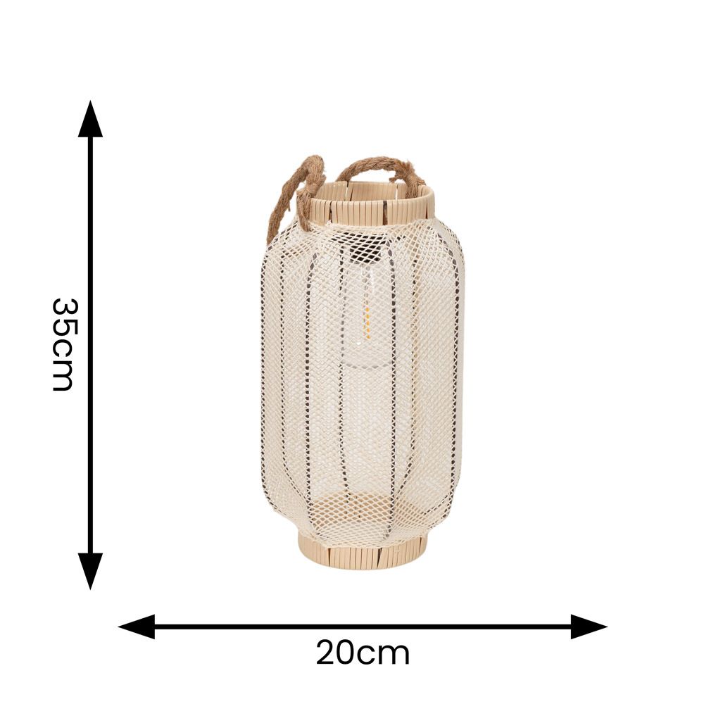 LSE - Solar Natural Colour Mesh Lantern with Rope Handle - Luminosity Designs Ltd