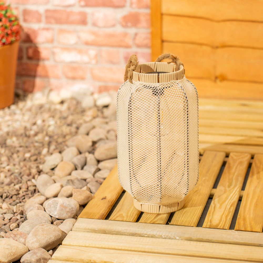 LSE - Solar Natural Colour Mesh Lantern with Rope Handle - Luminosity Designs Ltd