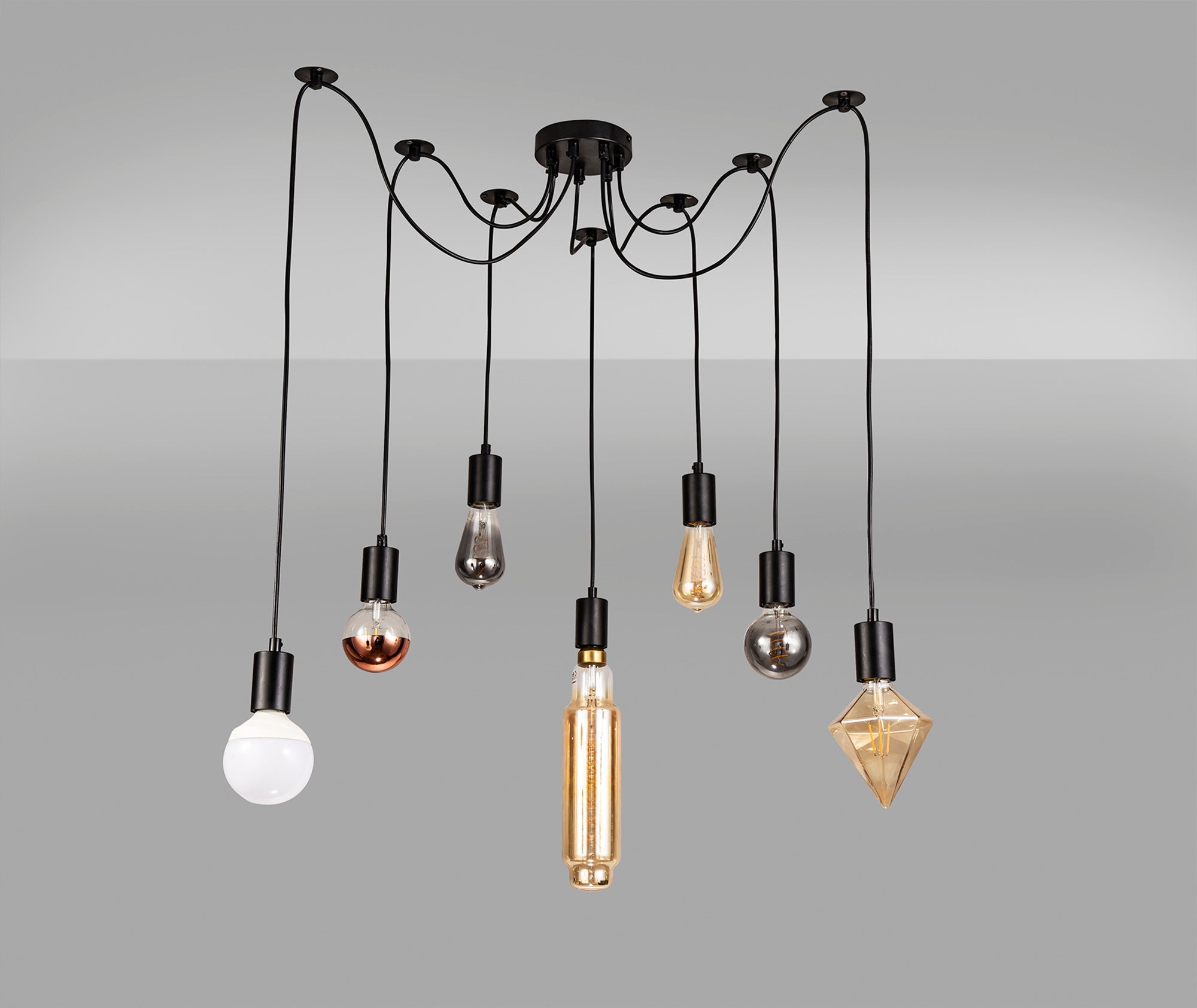 Deco - Spider Light E27 Pendant Set - 7 Light - Luminosity Designs Ltd
