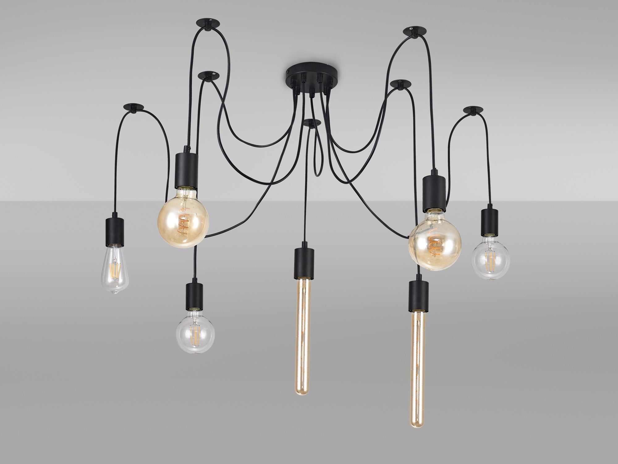 Deco - Spider Light E27 Pendant Set - 7 Light - Luminosity Designs Ltd