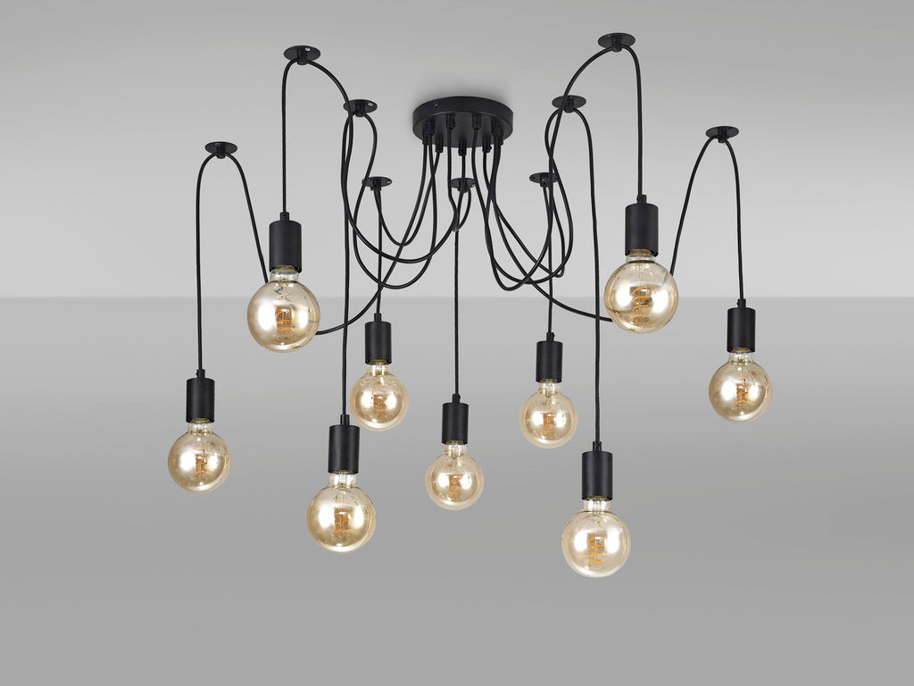 Deco - Spider Light E27 Pendant Set - 9 Light - Luminosity Designs Ltd