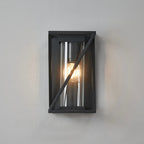 Luminosity Designs Ltd - Spira Twisted Rectangle Flush Wall Lamp, 1 X E27, IP54, Satin Black/Clear Glass - Luminosity Designs Ltd