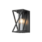 Luminosity Designs Ltd - Spira Twisted Rectangle Flush Wall Lamp, 1 X E27, IP54, Satin Black/Clear Glass - Luminosity Designs Ltd