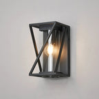 Luminosity Designs Ltd - Spira Twisted Rectangle Flush Wall Lamp, 1 X E27, IP54, Satin Black/Clear Glass - Luminosity Designs Ltd