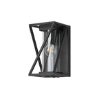 Luminosity Designs Ltd - Spira Twisted Rectangle Flush Wall Lamp, 1 X E27, IP54, Satin Black/Clear Glass - Luminosity Designs Ltd