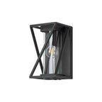 Spira Twisted Rectangle Flush Wall Lamp, 1 X E27, IP54, Satin Black/Clear Glass