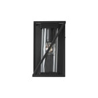 Spira Twisted Rectangle Flush Wall Lamp, 1 X E27, IP54, Satin Black/Clear Glass