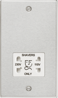 Knightsbridge - Squared Edge 115/230V Dual Voltage Shaver Socket - Luminosity Designs Ltd