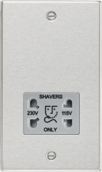 Knightsbridge - Squared Edge 115/230V Dual Voltage Shaver Socket - Luminosity Designs Ltd