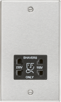 Knightsbridge - Squared Edge 115/230V Dual Voltage Shaver Socket - Luminosity Designs Ltd