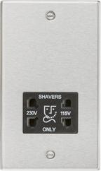 Knightsbridge - Squared Edge 115/230V Dual Voltage Shaver Socket - Luminosity Designs Ltd