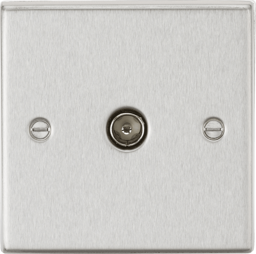 Knightsbridge - Squared Edge 1G TV Outlet Plate - Non Isolated - Luminosity Designs Ltd
