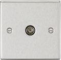 Knightsbridge - Squared Edge 1G TV Outlet Plate - Non Isolated - Luminosity Designs Ltd