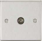 Knightsbridge - Squared Edge 1G TV Outlet Plate - Non Isolated - Luminosity Designs Ltd