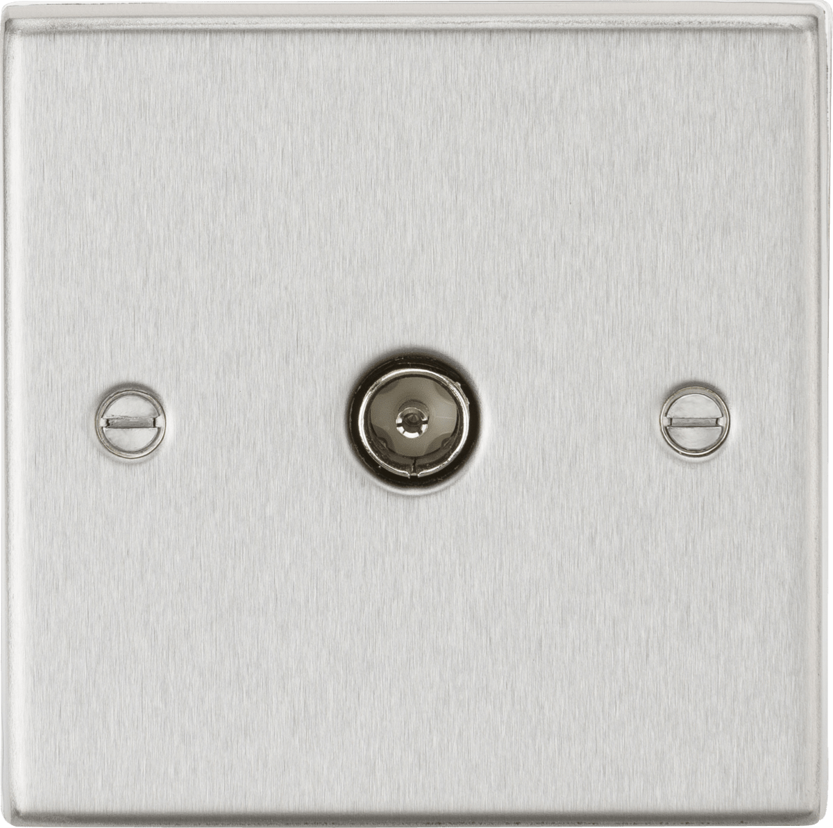 Knightsbridge - Squared Edge 1G TV Outlet Plate - Non Isolated - Luminosity Designs Ltd