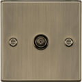 Knightsbridge - Squared Edge 1G TV Outlet Plate - Non Isolated - Luminosity Designs Ltd
