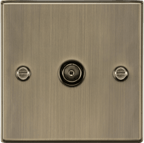 Knightsbridge - Squared Edge 1G TV Outlet Plate - Non Isolated - Luminosity Designs Ltd
