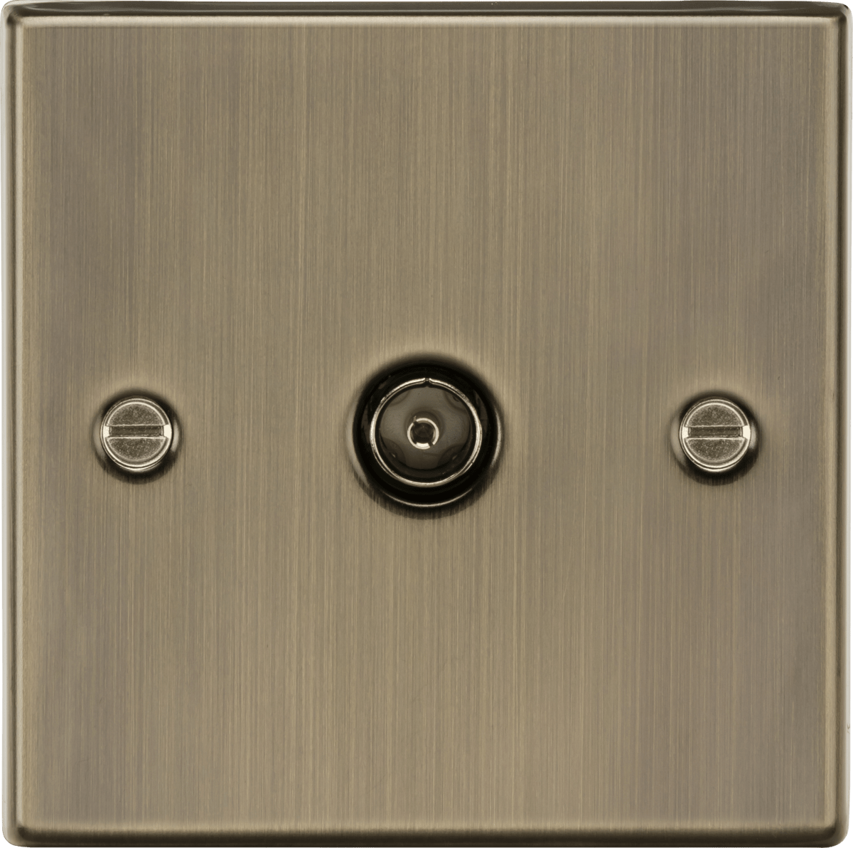 Knightsbridge - Squared Edge 1G TV Outlet Plate - Non Isolated - Luminosity Designs Ltd